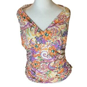 Lauren Ralph Lauren Paisley Tankini Top | Colorful Boho Swim Top